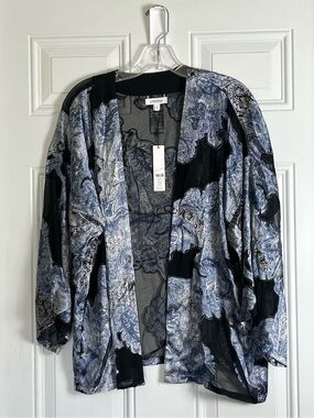 Chico’s Travelers Paisley Burnout Kimono Jacket Small/Medium
